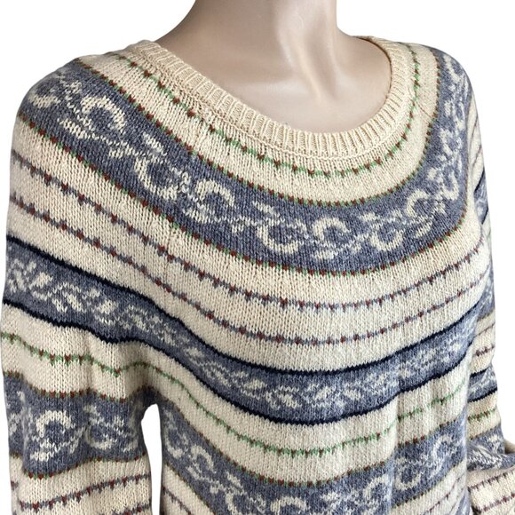 Sweet‎ Baby Jamie Sweater Size Small Novelty Stripe Wool Blend Cream - Picture 8 of 10